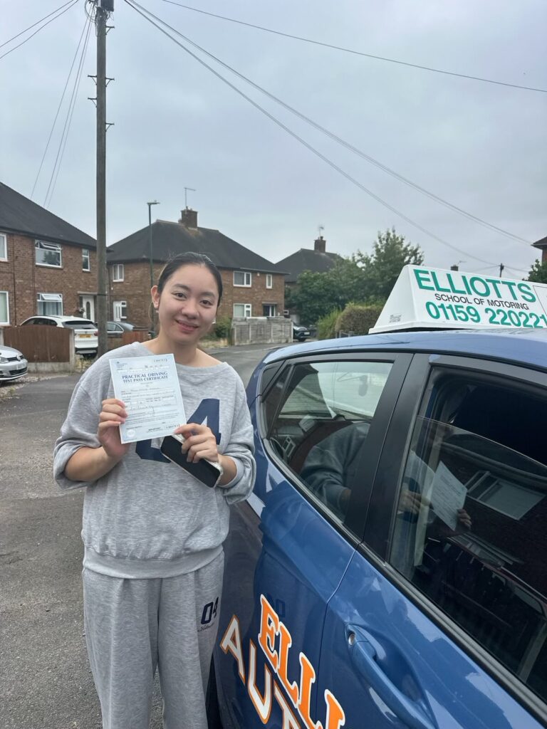 Trang passing their driving test with Elliotts School of Motoring